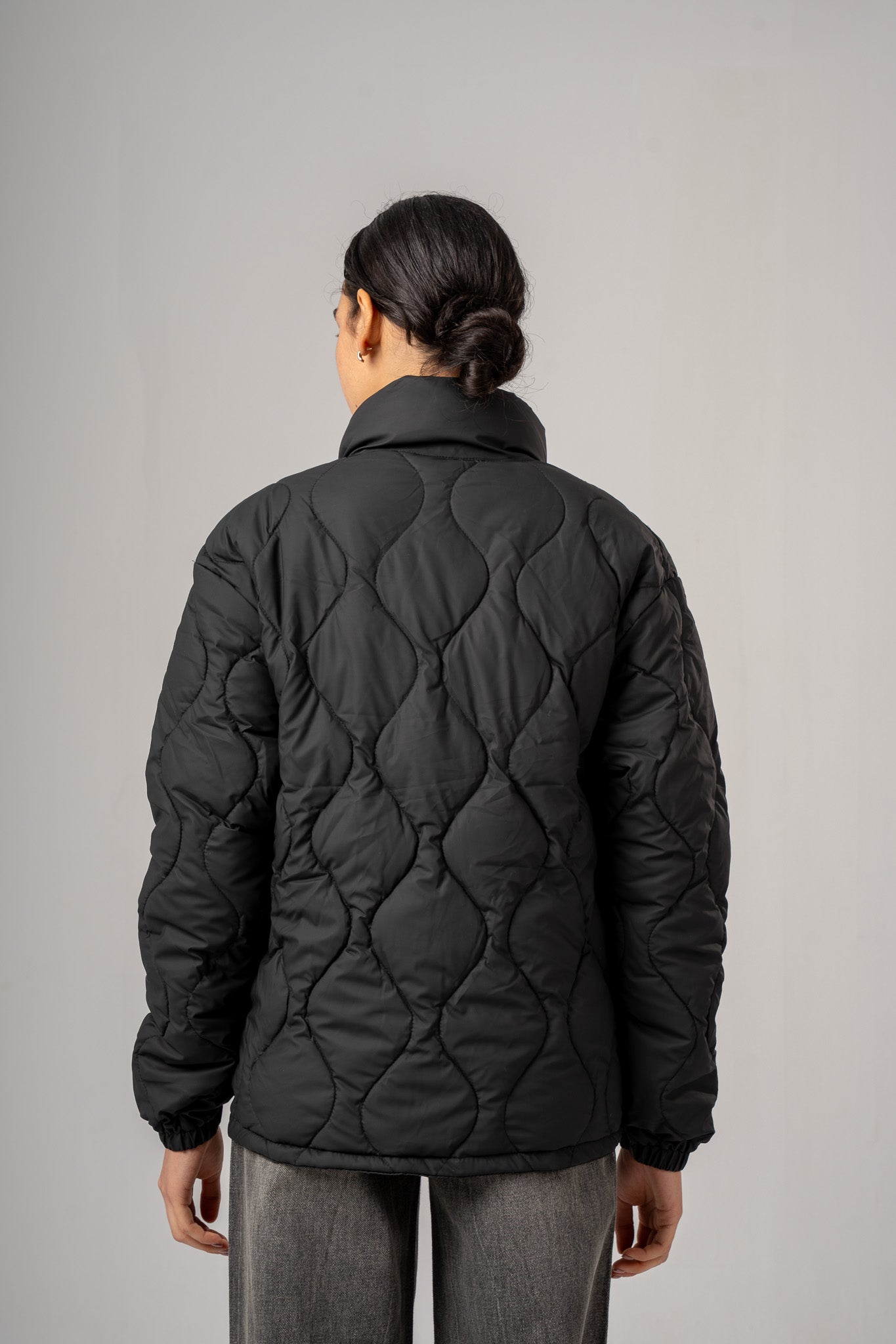 Black High Neck Puffer Jacket